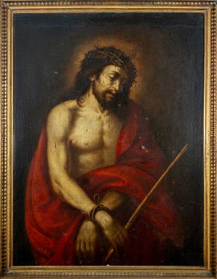 CHRIST MAN OF SORROWS - Vicente Carducho (1578 - Madrid; 1638) attr. Oil on canvas, dimensions: 