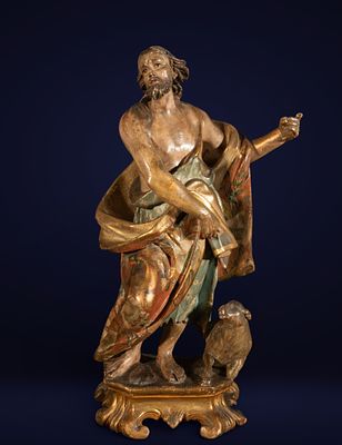 Important Saint John the Baptist, FRANCISCO ANTONIO RUIZ GIJON (1653-1720). Made of polychrome 