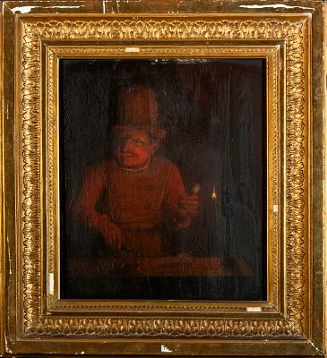 Manner of Gerrit Van Honthorst, signed (Utrecht, 1590-Utrecht, 1656) 17th Century - Oil on panel. 