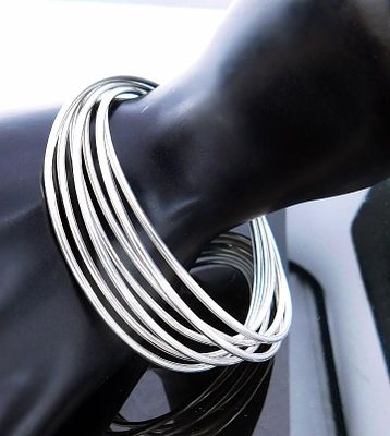 Set of weekly silver bracelets, 20th century. 925 sterling silver, crafted using a goldsmithing 