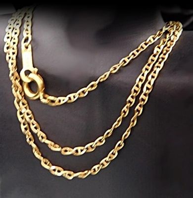Unisex 18k gold chain, Vintage, 20th Century. Unisex vintage chain, handcrafted in bright 