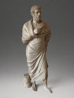 Statue of Sophocles, known as the "Lateran" statue, Italian marble, 19th century. White marble. 