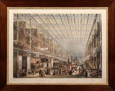 The Great Exhibition of All Nations, 1851, interior view of the Crystal Palace, England, 19th 