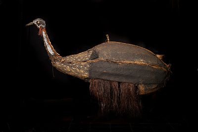 Monumental Cassowary Oceanian Art Early 20th Century - Tribal Art. Wicker, Woven Plant Fiber 