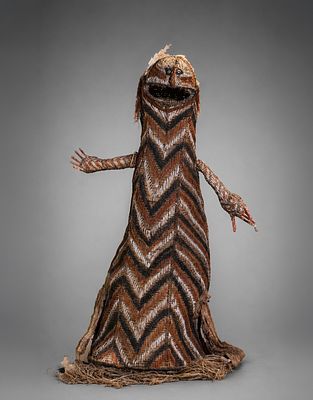 Monumental Totem, Oceania - New Guinea - Made of plant fiber, early 20th century. 1.67 cm h. 