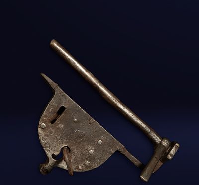Antique lock, 16th-17th century. 24 x 4 cm