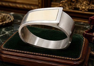 Sterling silver 925 and ivory bracelet, Weight: 78 grams. 925 sterling silver and ivory. 