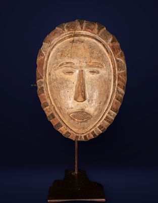 African mask, possibly Fang area, Central Africa, 20th century. Carved wood with traces of 