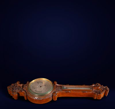 Large Victorian English Weather Station Thermometer, 19th Century. Measurements: 85 x 25 x 10 cm