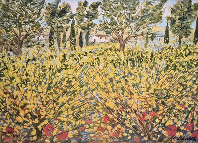 MICHELE CASCELLA (Ortona, 1892 – Milan, 1989) - Ginestre in Toscana (1983). Screenprint and 