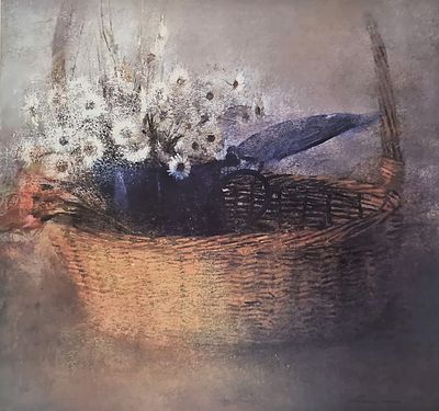 RENZO CROCIARA (Rome, 1934 – 2010) – Fiori di campo (1990). Color lithograph on paper. 70 &times; 70 