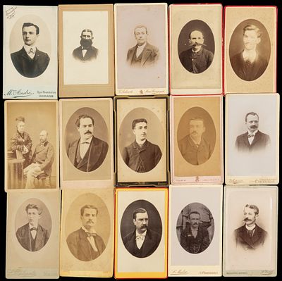 Lot of 15 old photos from the 19th and 20th centuries. Each measures 9x5cm approx.