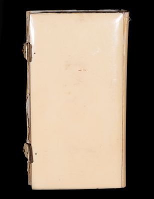 Modernist Catechesis Book in silver and Bakelite. In Japanese gold lacquer finely decorated with 
