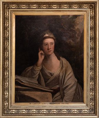 Sir Joshua Reynolds (1723–1792) Circle - Portrait of Lady Elisabeth Carter. Oil on canvas. 