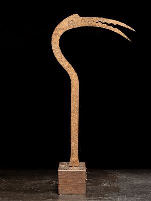 Throwing knife-coin. Matakan village, Nigeria. 19th–20th century. Iron. Measurements: 51 cm. 