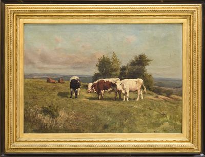 GIUSEPPE PALIZZI (Lanciano, 1812 – Paris, 1888) - Muche al pascolo. Oil on canvas. Dimensions: 