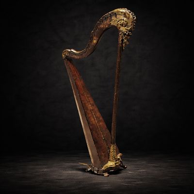GEORGES COUSINEAU AND JACQUES-GEORGES COUSINEAU (Paris, 18th century) 34-string harp with 