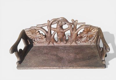 Very rare Tyrolean bench with bears, Trentino-Alto Adige, Italy, second half of the 19th century. 