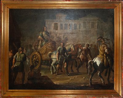 The Triumph of Aemilius Paulus - 17th Century Italian School. Measurements: 111cm x 86cm; 127cm 