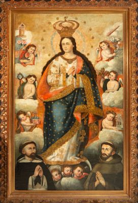 Featured Lot - Attributed to Diego Quispe Tito -(1611-1681) Monumental Virgin in Glory from the 