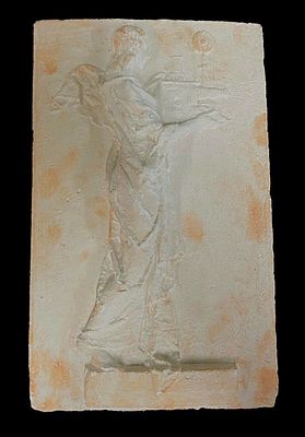 Alegor&iacute;a del cine, bonita escayola. Mujer con una c&aacute;mara. 31x20x3
. Alegor&iacute;a del cine, bonita 