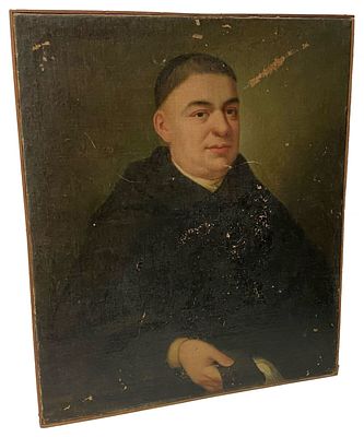 Importante &oacute;leo sobre lienzo, retrato de se&ntilde;or, hombre. Siglo XVII.75x63 
Importante &oacute;leo sobre 