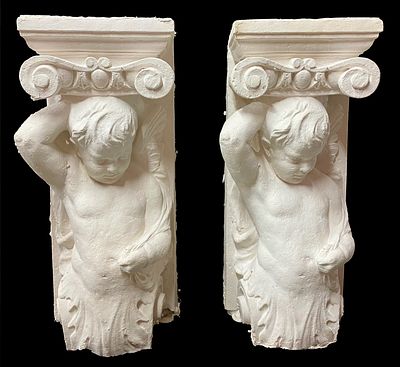 Antiguo &aacute;ngel, m&eacute;nsula, atlante, puti, cari&aacute;tide, mascar&oacute;n, columna, m&eacute;nsula. 72x30x20 . 