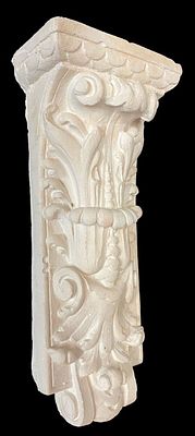 Antigua m&eacute;nsula, repisa, pedestal, columna de escayola antigua. XIX. 34x15x7
. Antigua m&eacute;nsula 