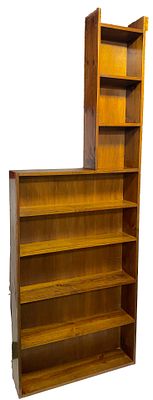 Antigua estantería, repisa, mueble, librería de comercio de ultramarinos. XIX. 262x96x20. Antigua