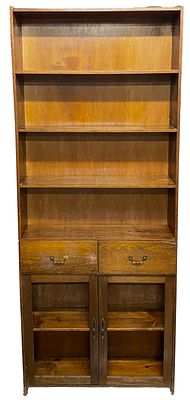 Antigua estantería, repisa, mueble, librería de comercio de ultramarinos. XIX. 232x92x24