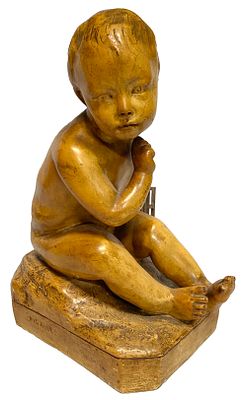 Niño con una jaula, Jean Baptiste Pigalle. 43x30x28 
Niño con una jaula de Jean Baptiste 
