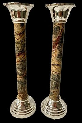 Antigua pareja de candelabros Napoleón III, imperio. S. XIX. Casino Mercantil de Zaragoza. 28 