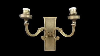 Antiguo aplique, candelabro, farol de bronce del casino mercantil de Zaragoza. Estilo 