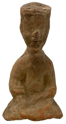 Antigua terracota china de figura de un m&uacute;sico. Dinast&iacute;a Tang. Rareza. 28x15x13. Antigua 