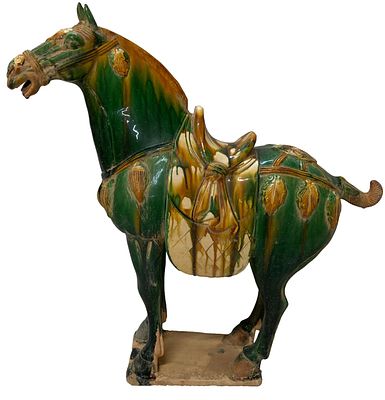 Caballo de terracota chino. 73x70x25. Pieza hist&oacute;rica. Ver descripci&oacute;n. Informe Completo sobre 