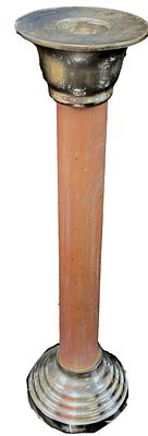 Antiguo de candelabro de m&aacute;rmol y ba&ntilde;o de plata. S. XIX. Napole&oacute;n III, Imperio. 28 cm alto. Anti 