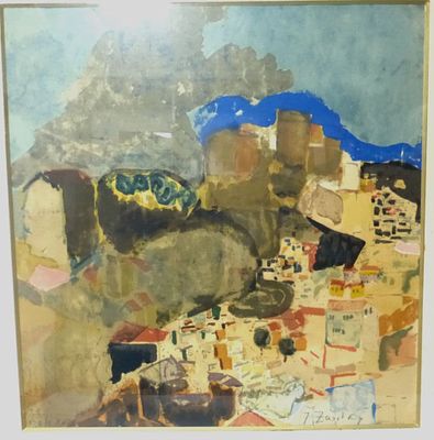 זריצקי יוסף 1896-1985 ליטוגרפיה גדולה ויפה ממוסגרת 
חתום 138/270.