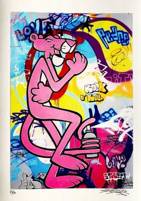FAT - Pink Panther Rock & Roll Offset lithograph on 240g Fine Arts paper Hand signed and 