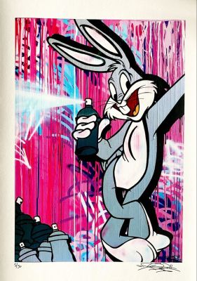 FAT - Bugs Bunny Offset lithograph on 240g Fine Arts paper Hand signed and numbered /50 ex Very 