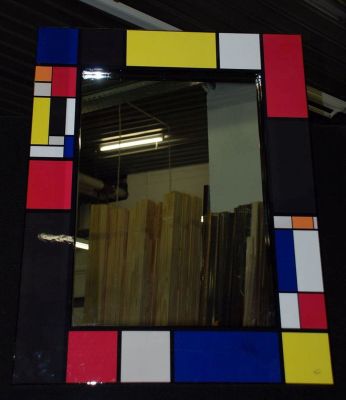 Miroir Mosaique G&eacute;om&eacute;trie Miroir 90 x 71 cm Laqu&eacute; Sur bois Mirror 90 x 71 cm Lacquered On wood