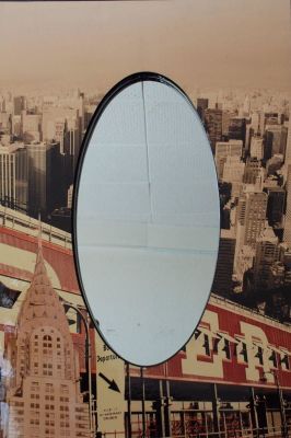 Miroir New York Miroir 90 x 60 cm Laqu&eacute; Oval Sur bois Mirror 90 x 60 cm Lacquered oval On wood