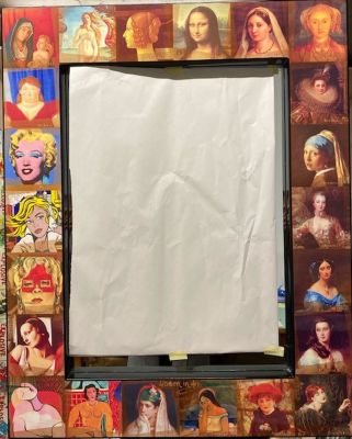 Miroir Mosaique Grands maitres Miroir 90 x 71 cm Laqu&eacute; Sur bois Great masters Mirror 90 x 71 cm 
