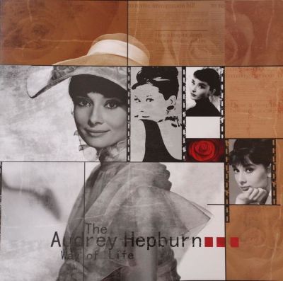 Tableau glossy - The audrey Hepburn Glossy 58 x 58 cm Sur bois Glossy 58 x 58 cm On wood