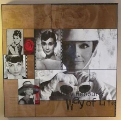 Tableau Glossy - Hepburn way of life Glossy 58 x 58 cm Sur bois Glossy 58 x 58 cm On wood