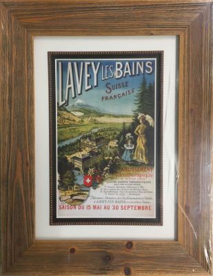 Poster Lavey les Bains Affiche 60 x 46 cm Encadr&eacute;e Poster 60 x 46 cm Framed