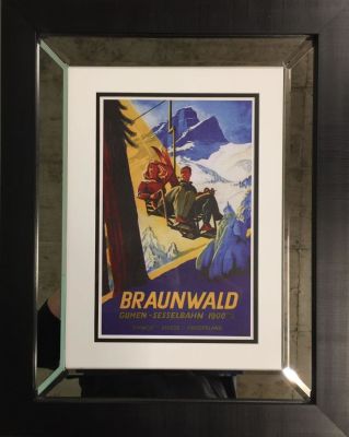 Poster Braunwald Affiche 60 x 46 cm Encadr&eacute;e Poster 60 x 46 cm Framed