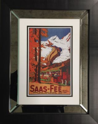 Poster Saas-Fee Affiche 60 x 46 cm Encadr&eacute;e Poster 60 x 46 cm Framed