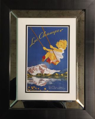 Poster Lac Champex Affiche 60 x 46 cm Encadr&eacute;e Poster 60 x 46 cm Framed