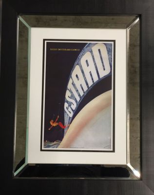 Poster gstaad Affiche 60 x 46 cm Encadr&eacute;e Poster 60 x 46 cm Framed