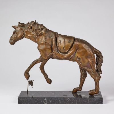 Salvador Dal&iacute; - Horse saddled with time (Le cheval &agrave; la montre molle), 1980 Bronze sculpture 